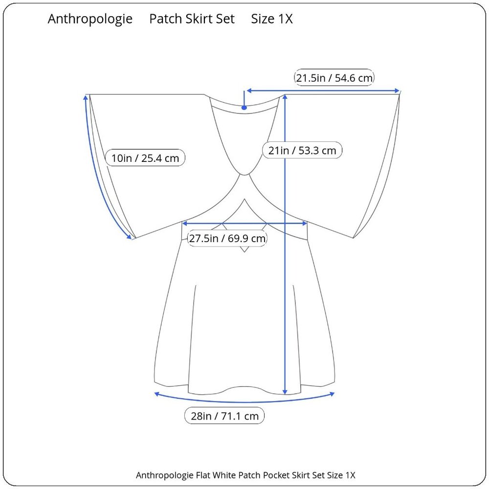 Anthropologie Flat White Patch Pocket Skirt Set - Picture 7 of 8